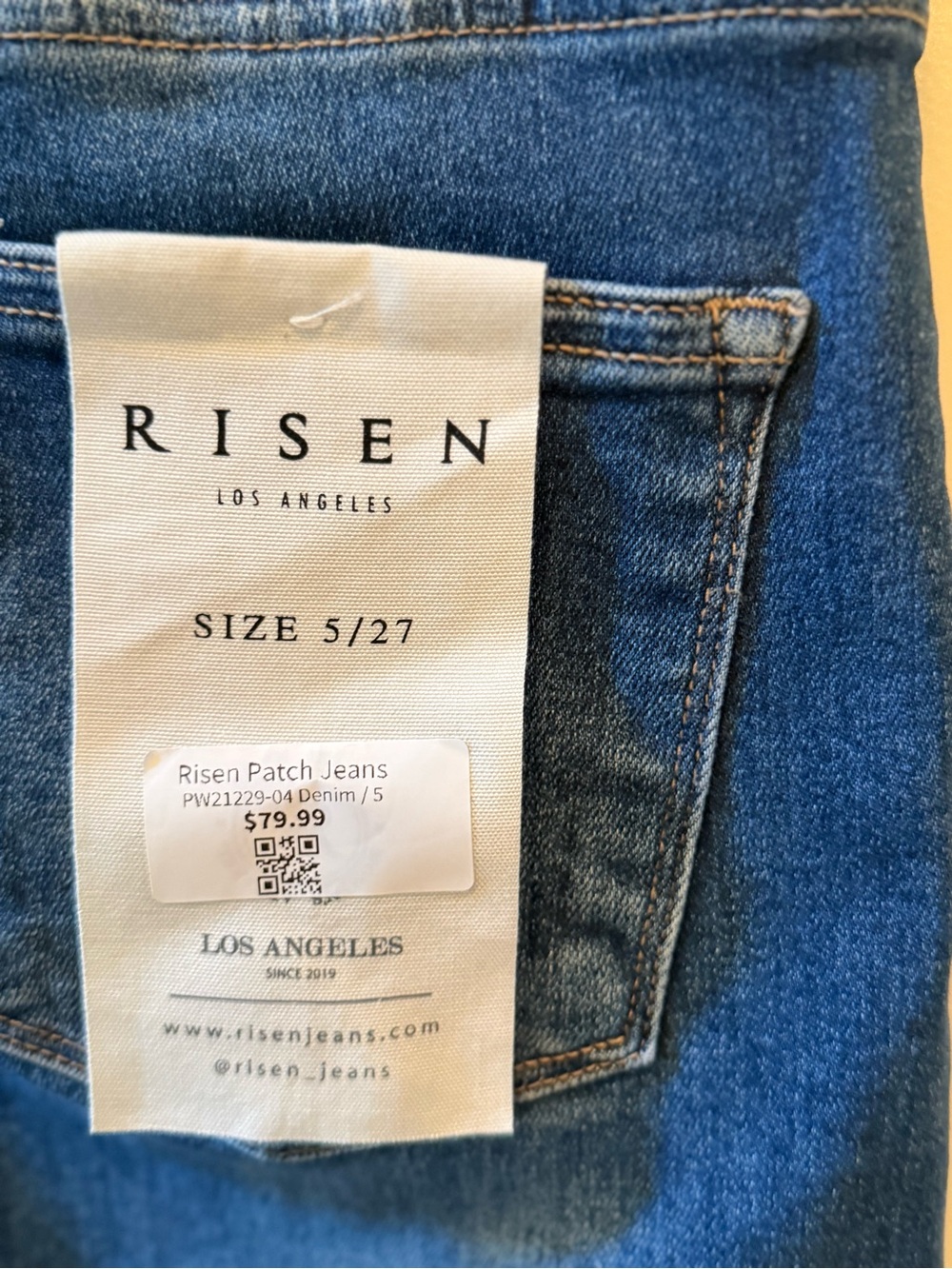 High-Rise Wide Leg Jeans in Deep Blue - Picture 2 of 2